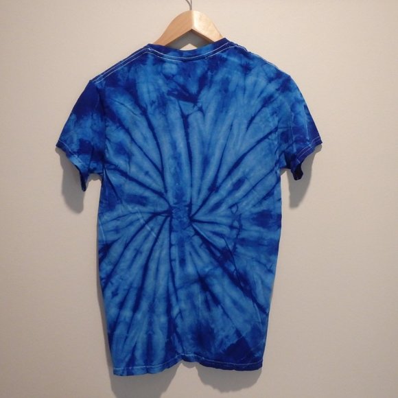 NEW Short Sleeve Tie Dye T-Shirt - UNISEX Small - Blue Swirl - Picture 4 of 4
